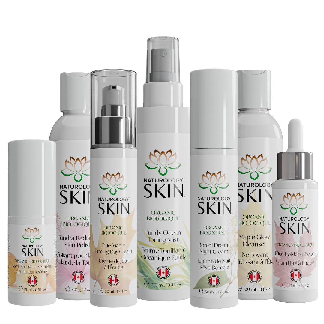 Naturology Skin Ultimate Radiance Set - complete 7-piece organic skincare collection on white background